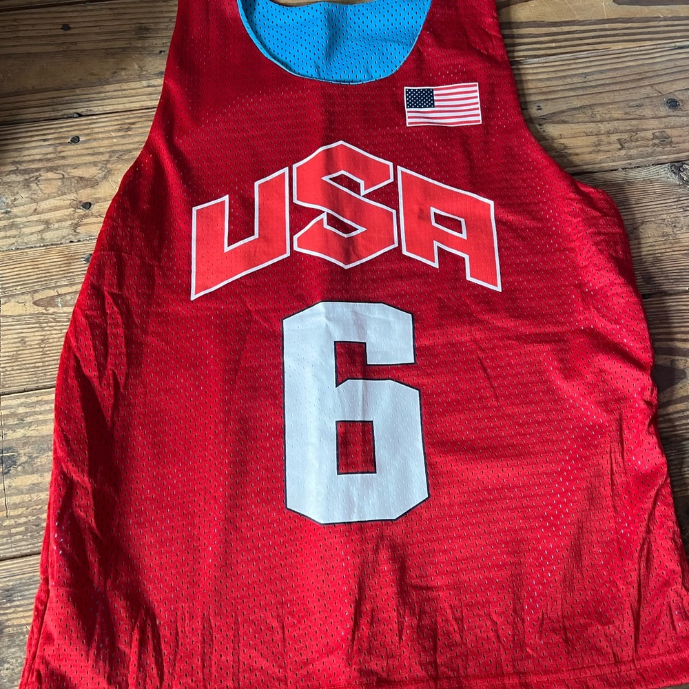 Red USA LeBron James Basketball Jersey